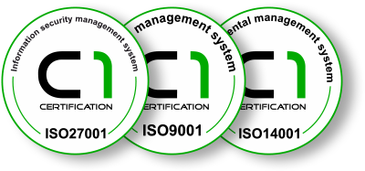 Loggamera är certifierade enligt ISO 27001, ISO 9001 och ISO 14001